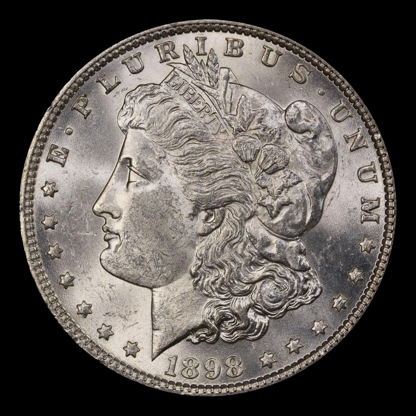 1898-p Morgan Dollar $1 Grades ms62+
