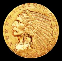 1909-d Gold Indian Half Eagle Near Top Pop! $5 ms65 USCG