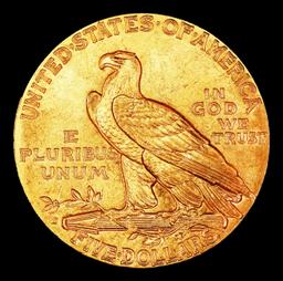 1909-d Gold Indian Half Eagle Near Top Pop! $5 ms65 USCG