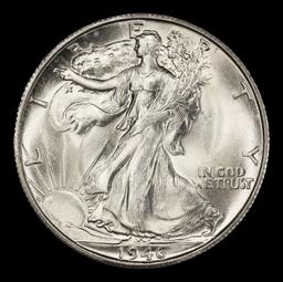 1946-s Walking Liberty Half Dollar Near Top Pop 50c ms66+ SEGS