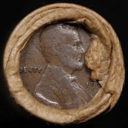 Lincoln Wheat Cent 1c Mixed Roll Orig Brandt McDonalds Wrapper, 1909-p end, Wheat other end
