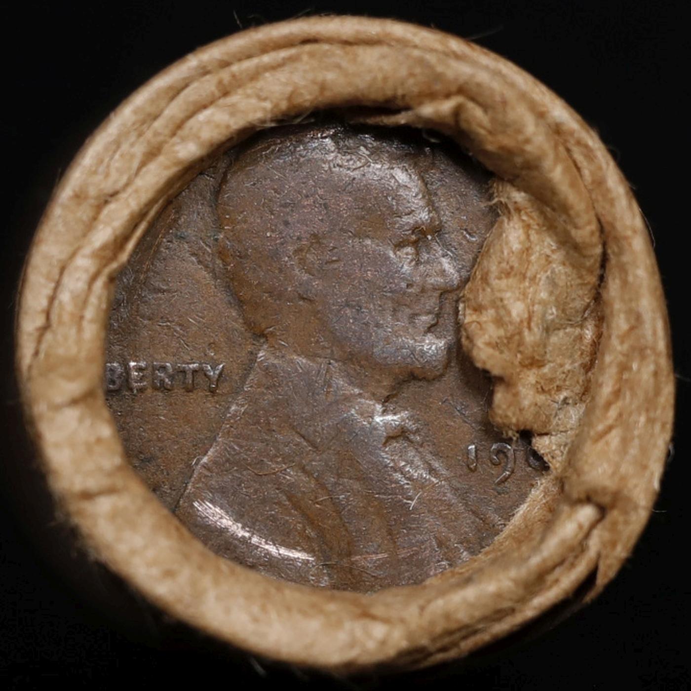 Lincoln Wheat Cent 1c Mixed Roll Orig Brandt McDonalds Wrapper, 1909-p end, Wheat other end