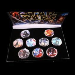 9 Coin Disney Star Wars Gold Plated Round Collection