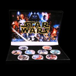 9 Coin Disney Star Wars Gold Plated Round Collection