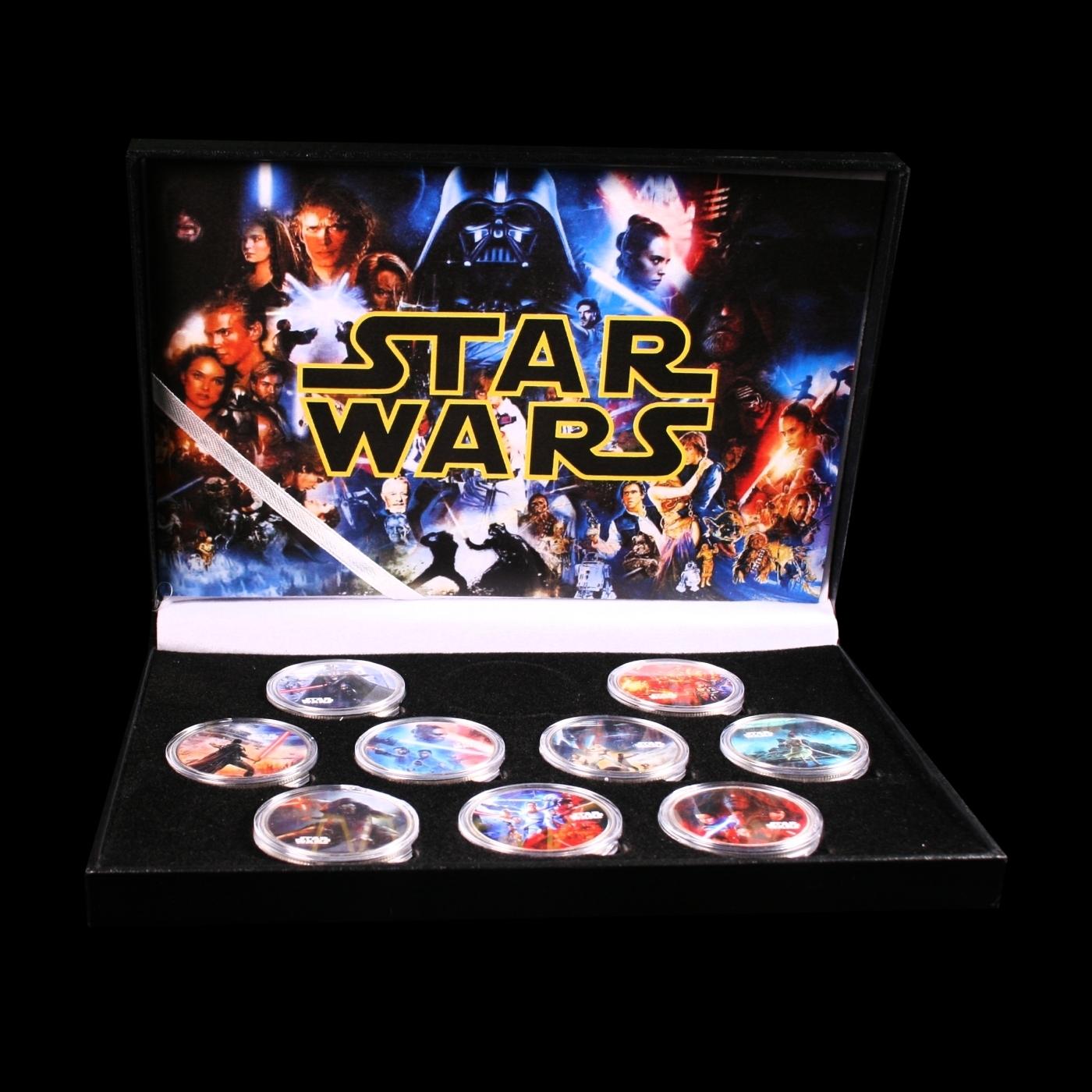 9 Coin Disney Star Wars Gold Plated Round Collection