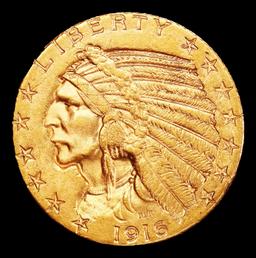 1916-s Gold Indian Half Eagle $5 ms64+ USCG