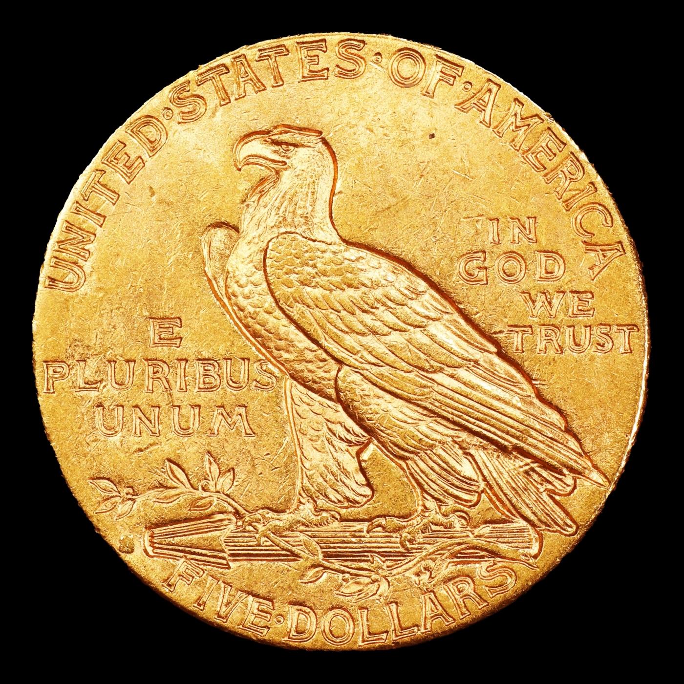 1916-s Gold Indian Half Eagle $5 ms64+ USCG