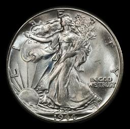 1944-d Walking Liberty Half Dollar Near Top Pop 50c ms67 SEGS