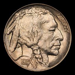 1915-p Buffalo Nickel 5c Grades ms65+