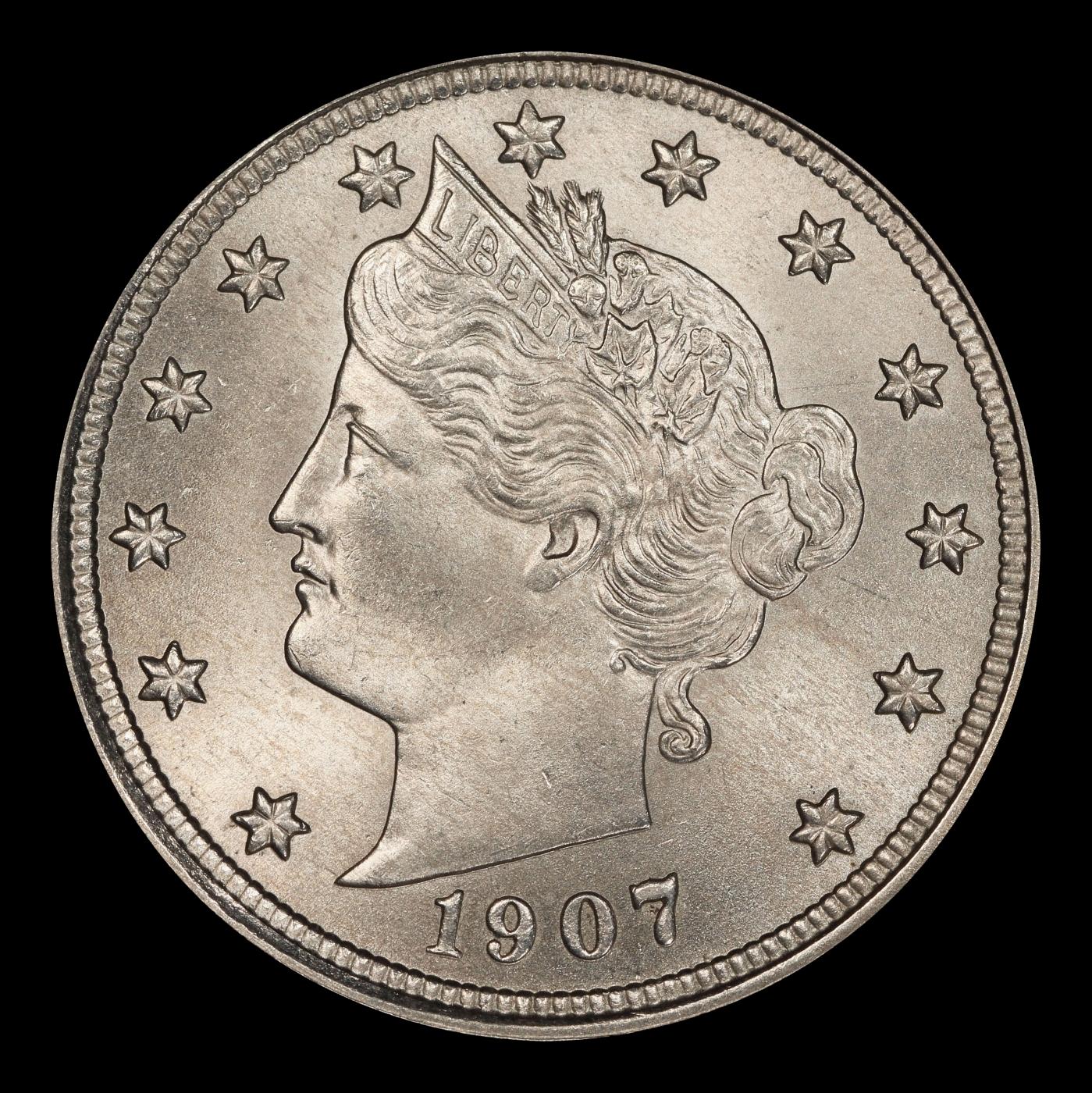 1907 Liberty Nickel 5c Grades ms65