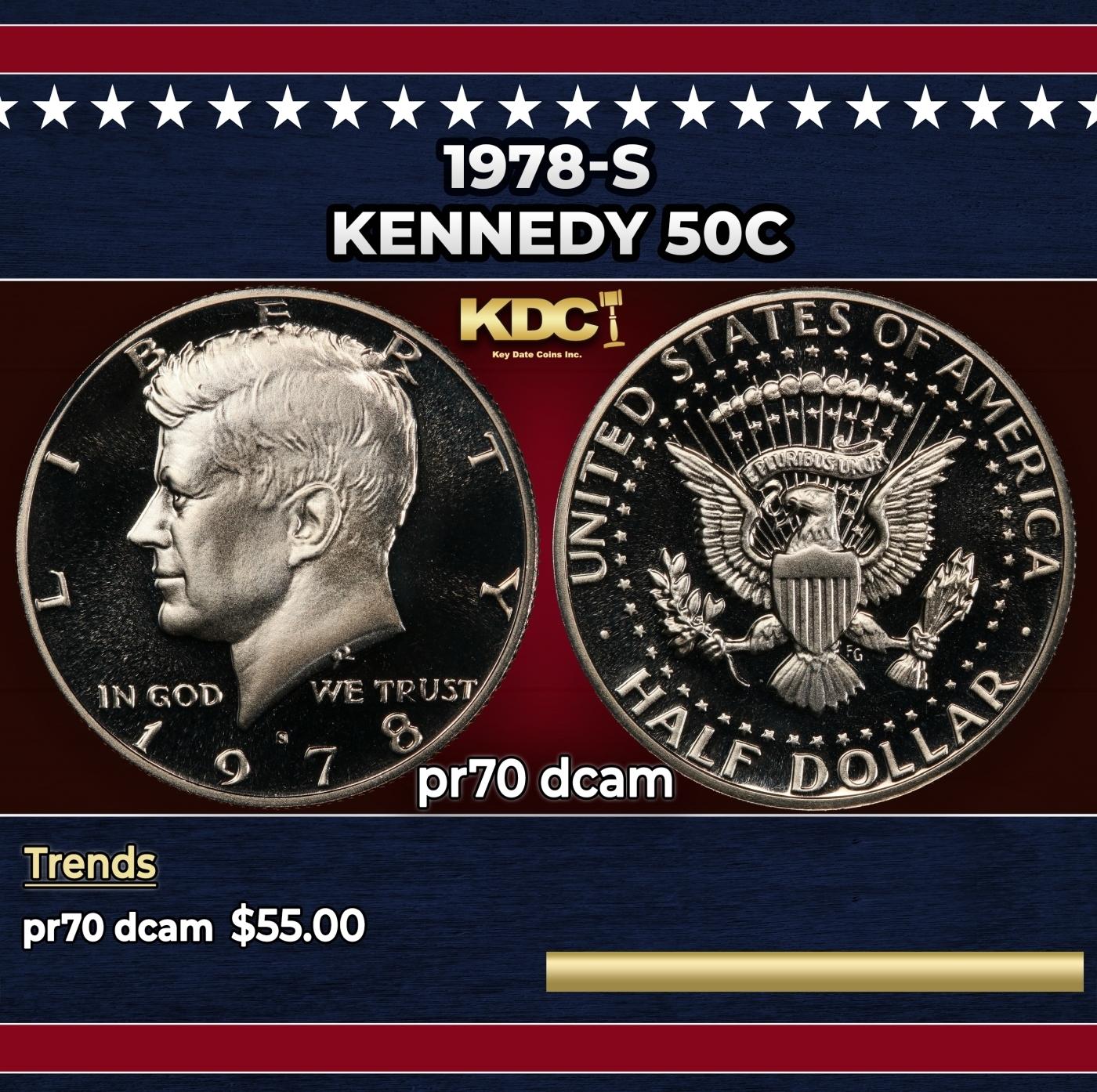 1978-s Proof Kennedy Half Dollar 50c pr70 dcam SEGS