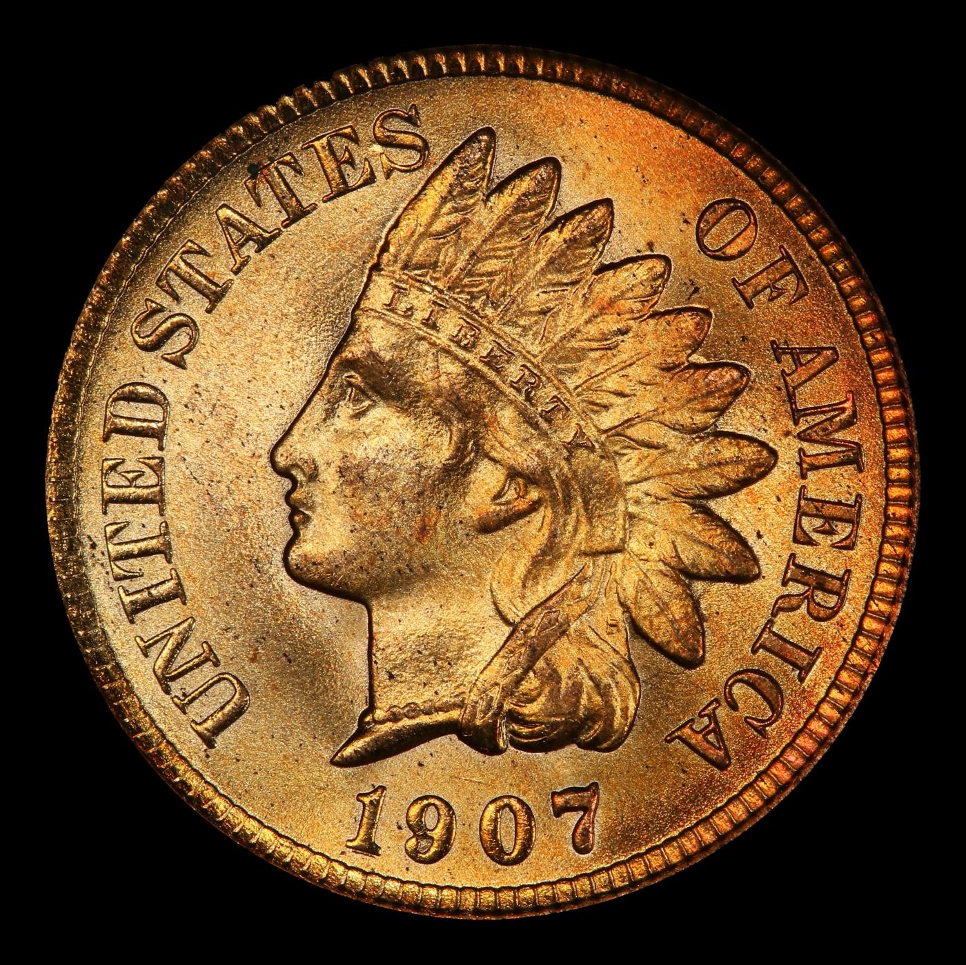 1907 Indian Cent . 1c ms66 rd SEGS