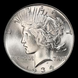 1934-p Peace Dollar Near Top Pop $1 ms66+ SEGS