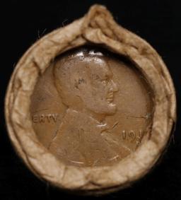 Lincoln Wheat Cent 1c Mixed Roll Orig Brandt McDonalds Wrapper, 1917-d end, Wheat other end