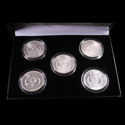 Morgan The king of silver dollars 5 Coin BU Set, 1 From Evey Mint P,O,D,S, & Legendary Carson City