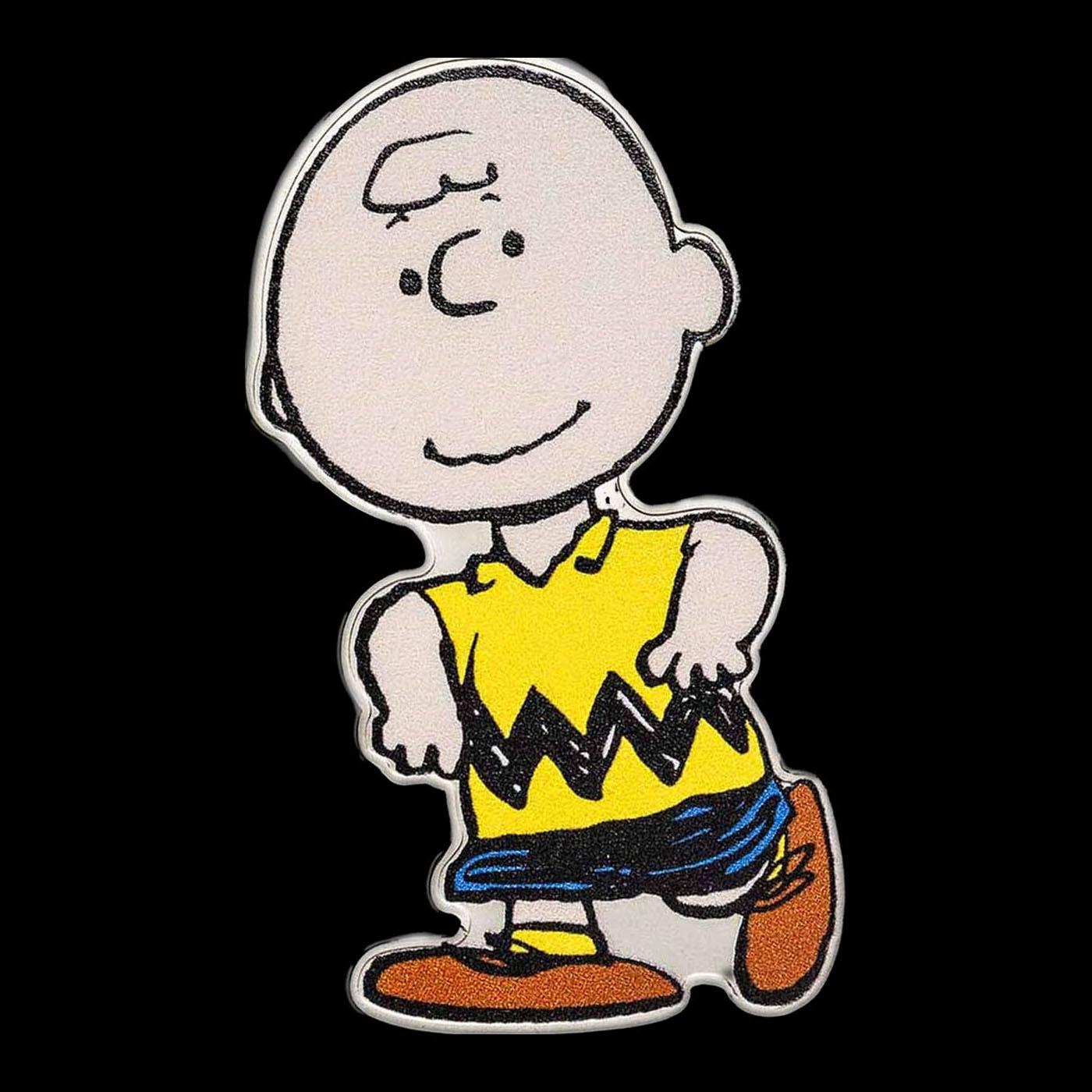 Shaped 1oz Silver Bar - Charlie Brown Peanuts Colorized Style - 1 oz Silver Round Round