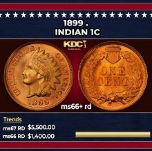 1899 Indian Cent . 1c ms66+ rd SEGS