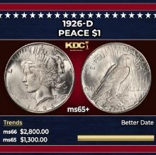 1926-d Peace Dollar $1 ms65+ SEGS
