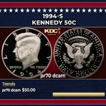 1994-s Proof Kennedy Half Dollar 50c pr70 dcam SEGS