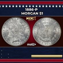 1886-p Morgan Dollar $1 Grades ms62+