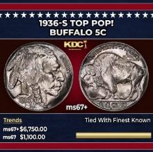1936-s Buffalo Nickel TOP POP! 5c ms67+ SEGS