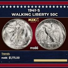 1941-s Walking Liberty Half Dollar 50c ms66 SEGS