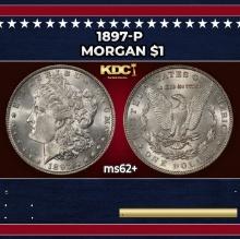 1897-p Morgan Dollar $1 Grades ms62+