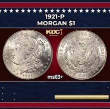 1921-p Morgan Dollar $1 Grades ms63+