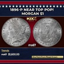 1896-p Morgan Dollar Near Top Pop! $1 ms67 SEGS