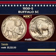 1930-s Buffalo Nickel 5c ms66 SEGS