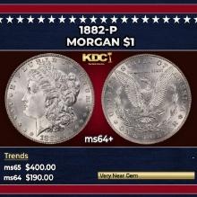 1882-p Morgan Dollar $1 Grades ms64+