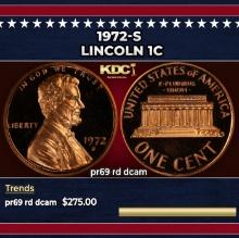 1972-s Proof Lincoln Cent 1c pr69 rd dcam SEGS