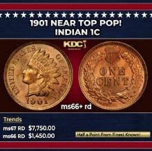 1901 Indian Cent Near Top Pop! 1c ms66+ rd SEGS