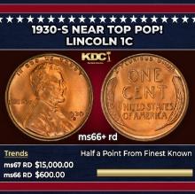 1930-s Lincoln Cent Near Top Pop! 1c ms66+ rd SEGS