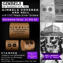 AS- 10 Coin Circ Peace GIMBLES Roll B+