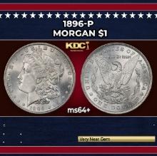 1896-p Morgan Dollar $1 Grades ms64+