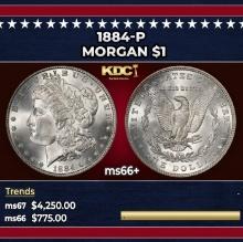 1884-p Morgan Dollar $1 ms66+ SEGS