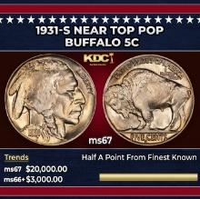 1931-s Buffalo Nickel Near Top Pop 5c ms67 SEGS