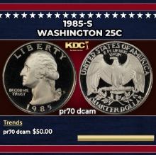 1985-s Proof Washington Quarter 25c pr70 dcam SEGS