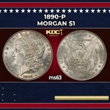 1890-p Morgan Dollar $1 Grades ms63