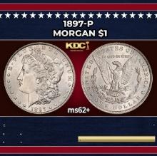1897-p Morgan Dollar $1 Grades ms62+