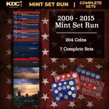 2009-2015 Mint Set Run 204 Coins 7 Complete Sets