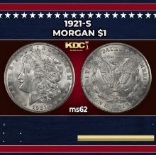 1921-s Morgan Dollar $1 Grades ms62