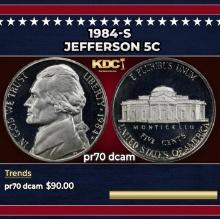 1984-s Proof Jefferson Nickel 5c pr70 dcam SEGS