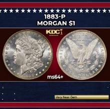 1883-p Morgan Dollar $1 Grades ms64+