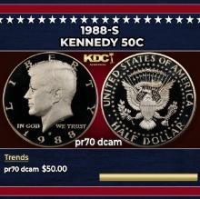1988-s Proof Kennedy Half Dollar 50c pr70 dcam SEGS