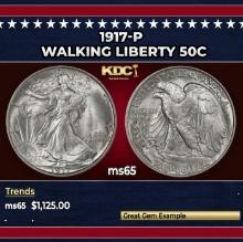 1917-p Walking Liberty Half Dollar 50c ms65 SEGS