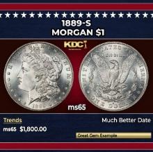 1889-s Morgan Dollar $1 ms65 SEGS