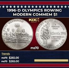 1996-d Olympics Rowing Modern Commem Dollar $1 ms70 SEGS