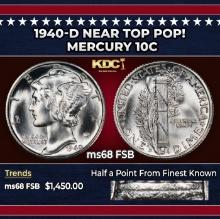 1940-d Mercury Dime Near Top Pop! 10c ms68 FSB SEGS